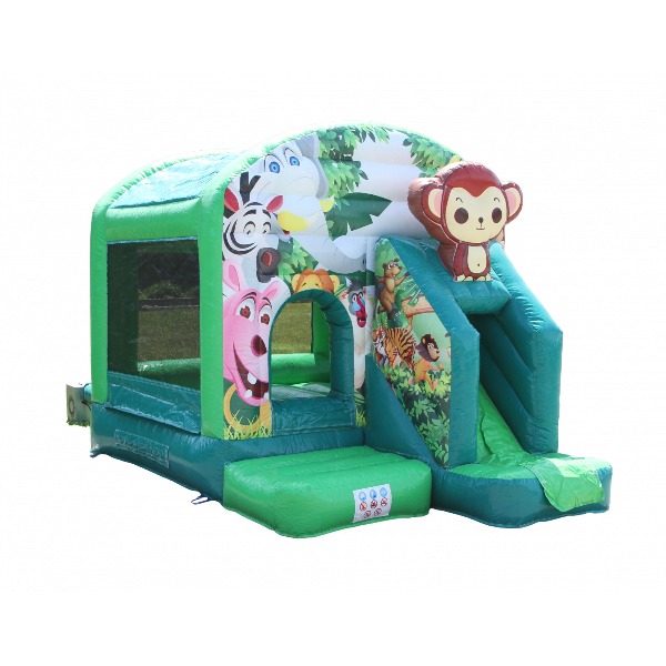 Springkussen kleine aap met glijbaan 4x3